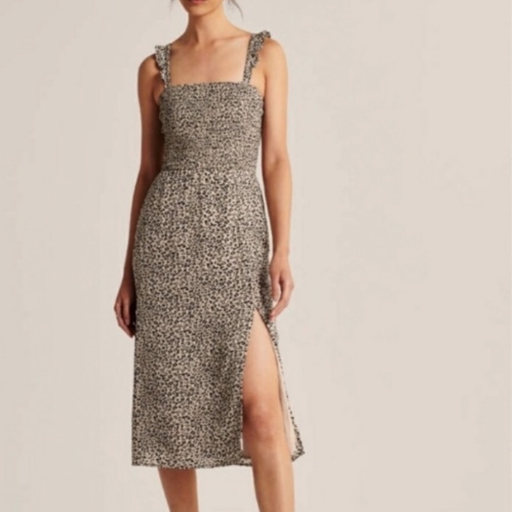 Abercrombie & Fitch cheetah midi dress